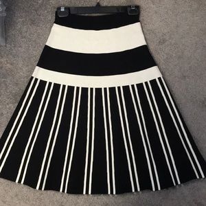 Black and white sweater skirt.